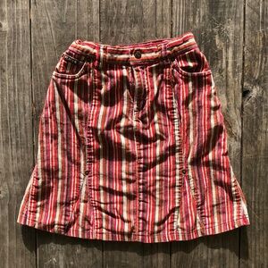Colorful soft stretchy striped girls corduroy skirt